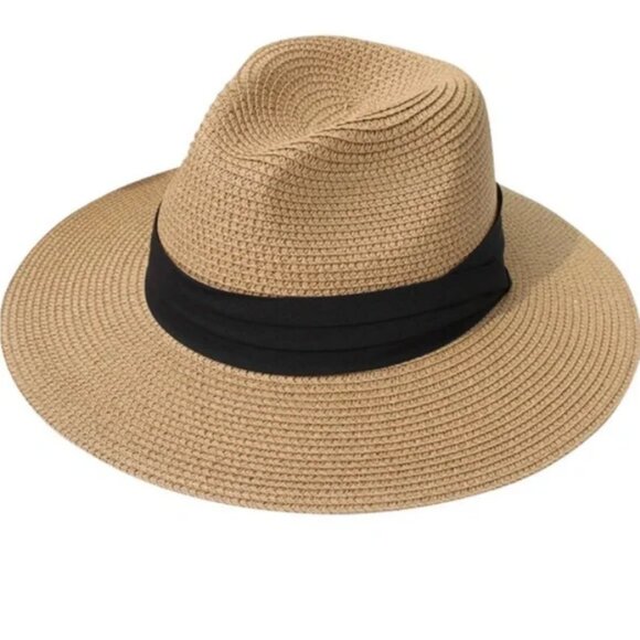 Solar Escape -Well Constructed Straw Fedora Ribbon Trim By Solar Escape UNISEX